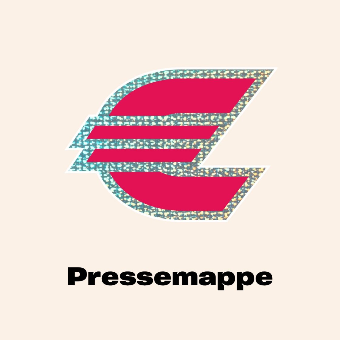Grafik mit Schriftzug „Pressemappe” und einem Euro-Zeichen mit integriertem Gleichheitszeichen